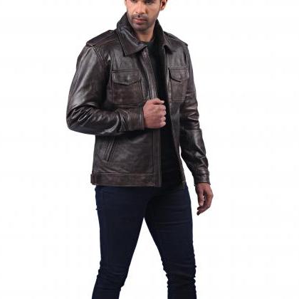 Motorbike Jackets Retro Look Bomber Quilted Brown..