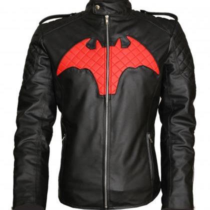 Bat The Man Beyond Red Logo Black Cosplay Faux..