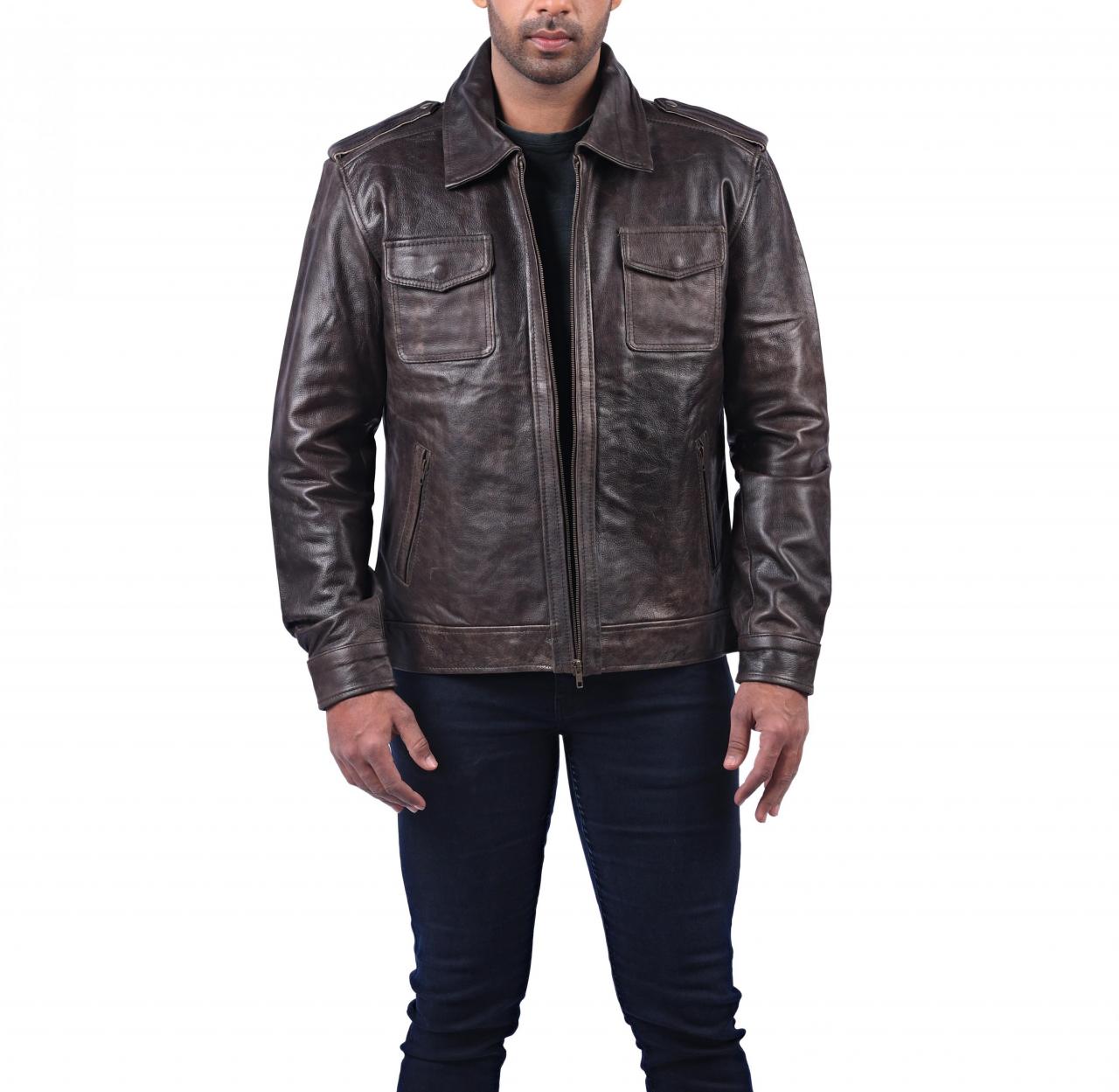 Motorbike Jackets Retro Look Bomber Quilted Brown Leather Motorcycle Jacket