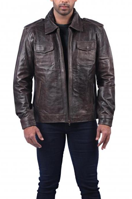Motorbike Jackets Retro New Look Bomber Quilted Brown Leather Motorcycle Jacket